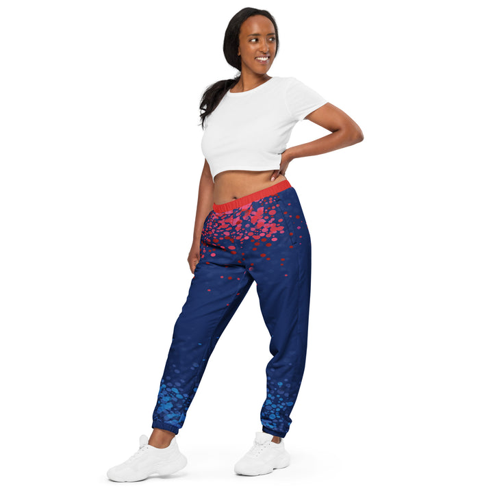 Unisex Track Pants - Blue-Red Bubble