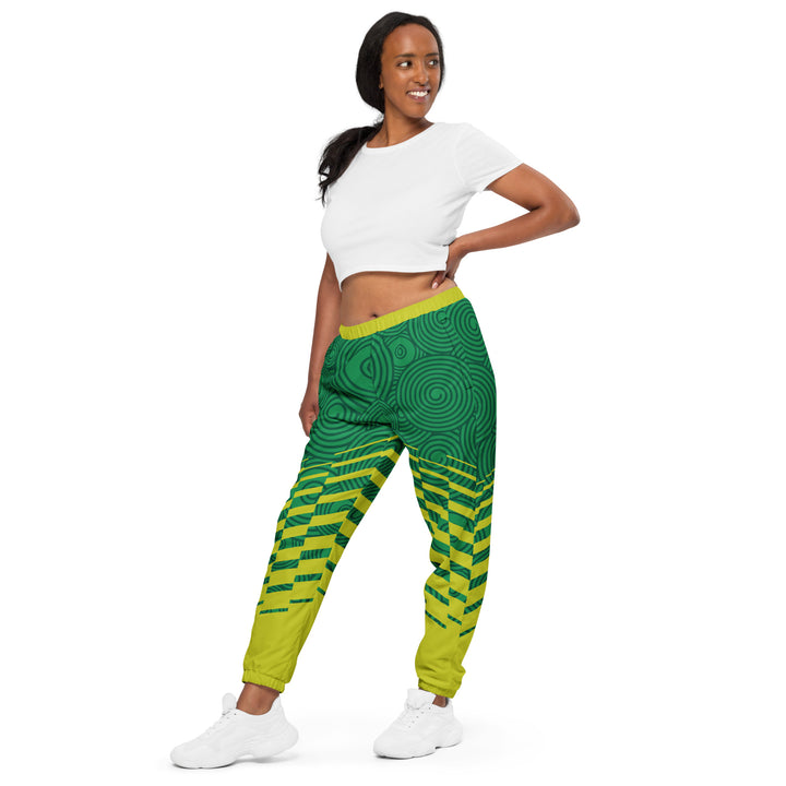 Unisex Track Pants - Green-Yellow Hypnosis