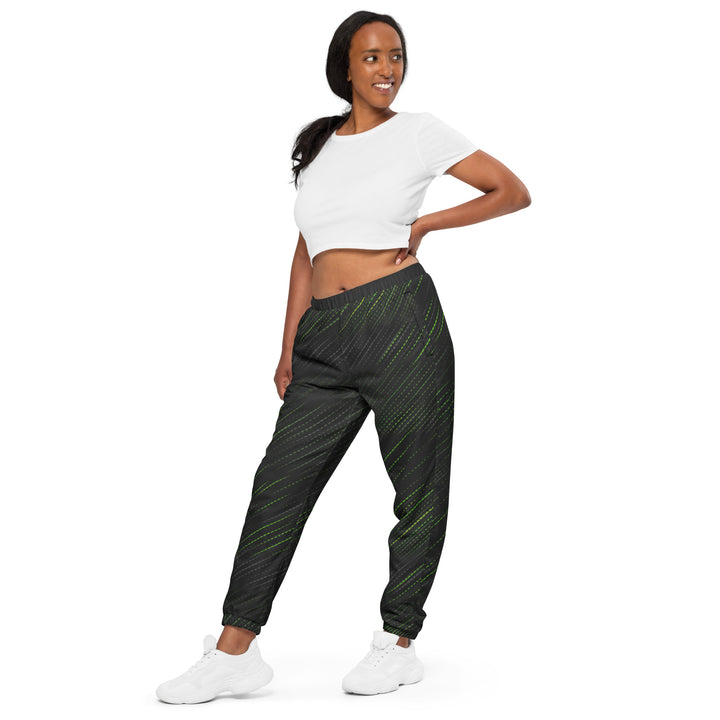 Unisex Track Pants - Black-Green Rain