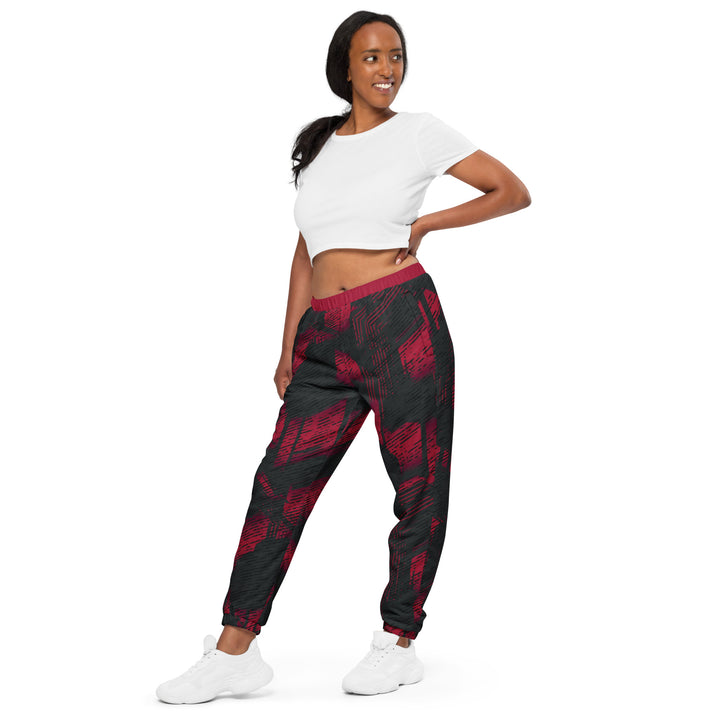 Unisex Track Pants - Black-Red Factory