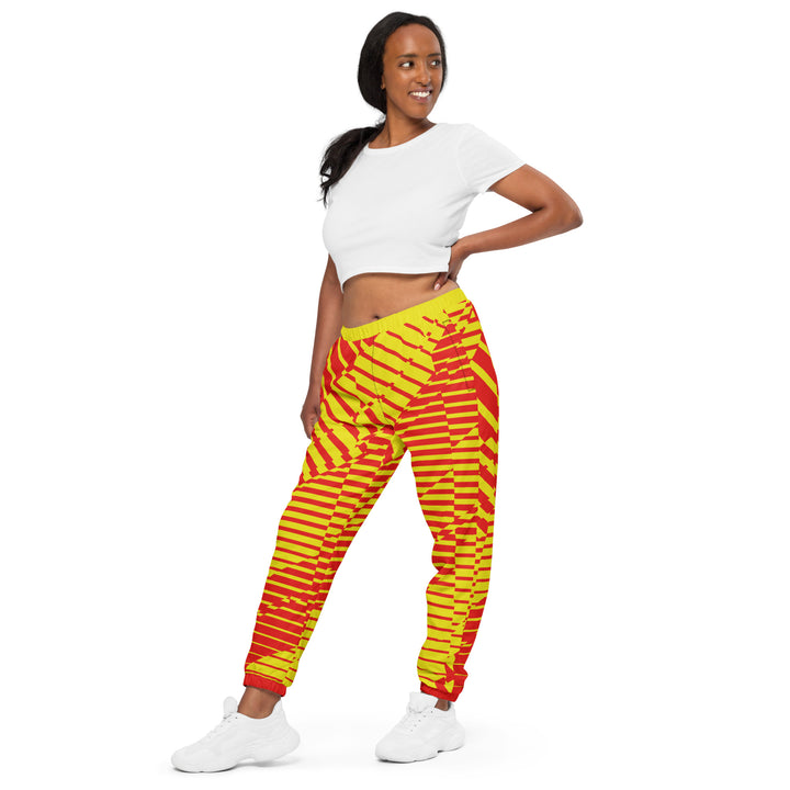 Unisex Track Pants - Red-Yellow Spin