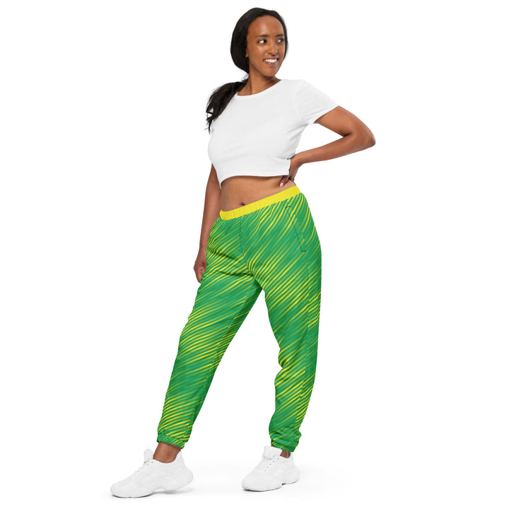 Unisex Track Pants - Green-Yellow Ray