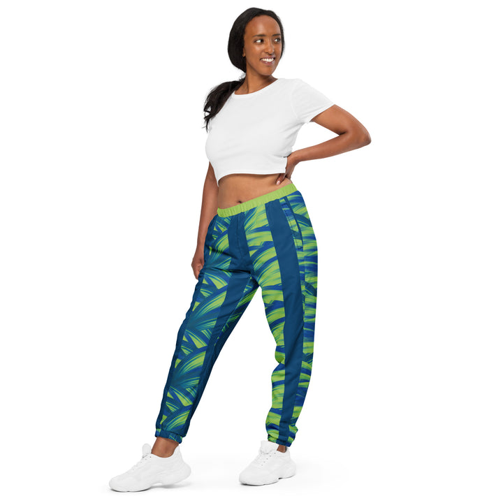 Unisex Track Pants - Blue-Green Jungle