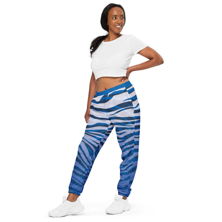 Unisex Track Pants - Blue-White Safari