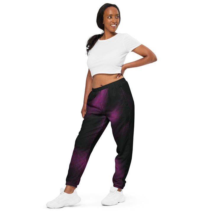 Unisex Track Pants - Black-Pink Halftone