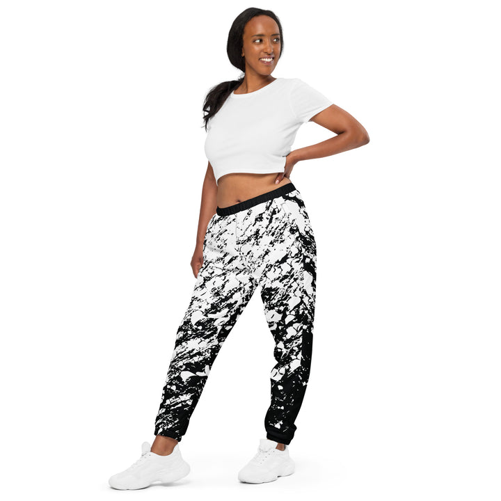 Unisex Track Pants - Black-White Snow