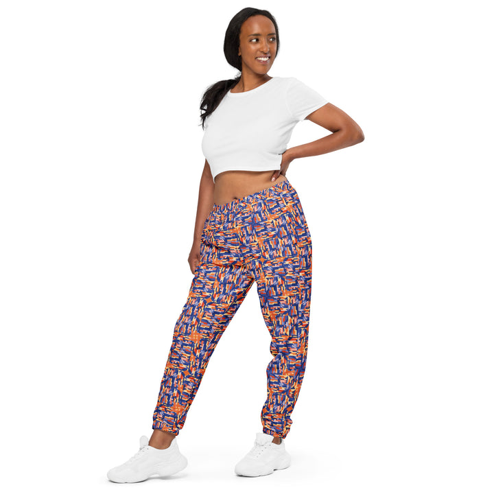 Unisex Track Pants - Orange-Blue Deception