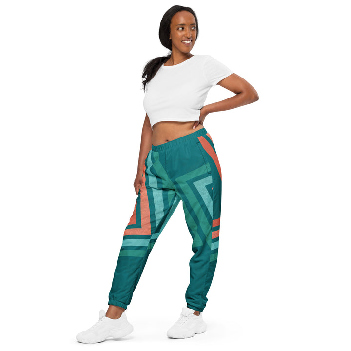 Unisex Track Pants - Green-Orange Direction