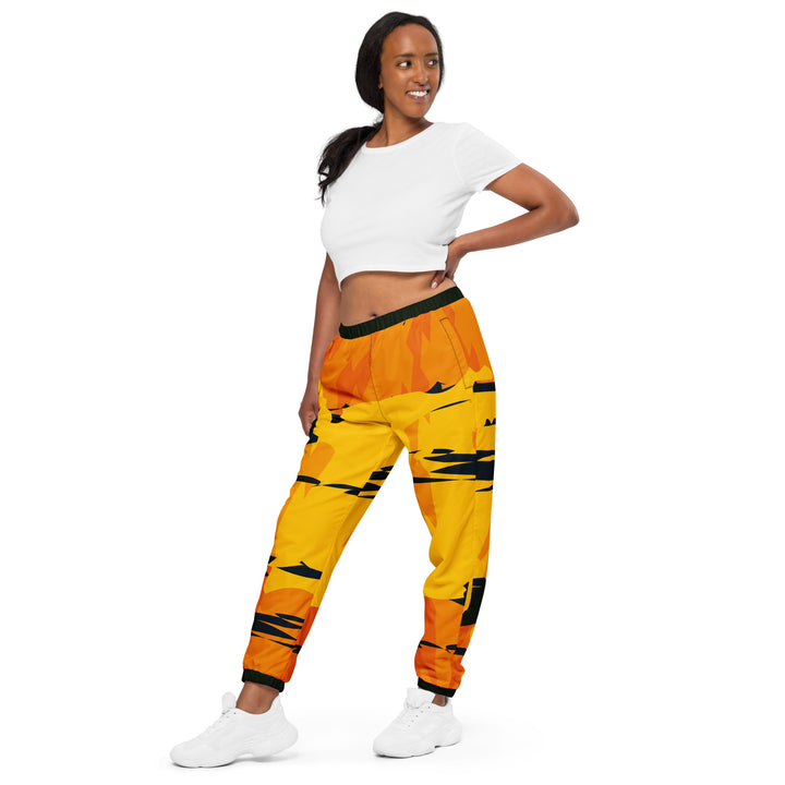 Unisex Track Pants - Orange-Black Sea