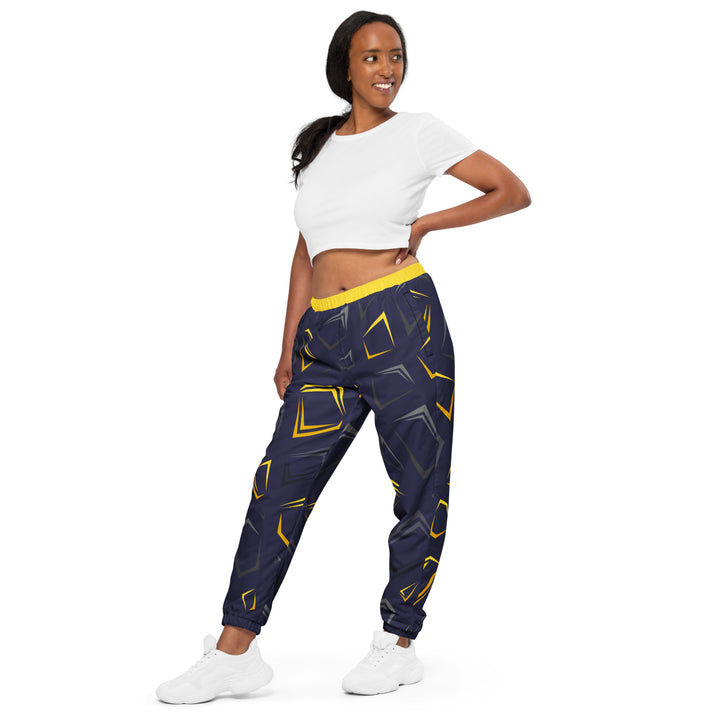 Unisex Track Pants - Purple-Yellow Blocks