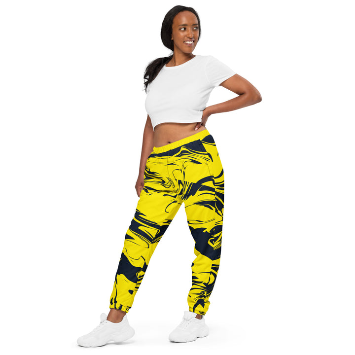 Unisex Track Pants - Yellow-Black Merge