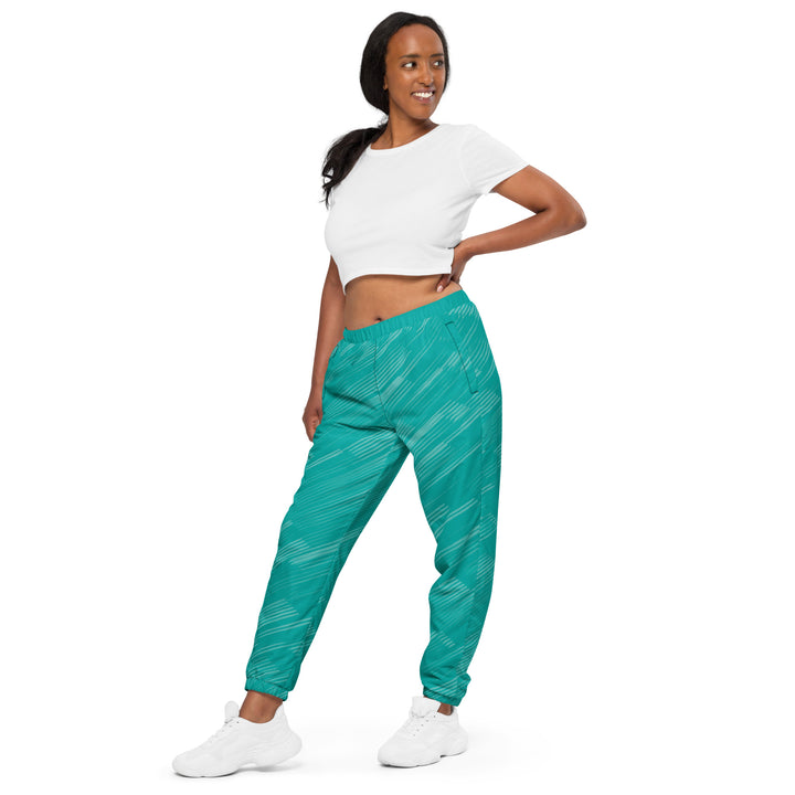 Unisex Track Pants - Turquoise Ray