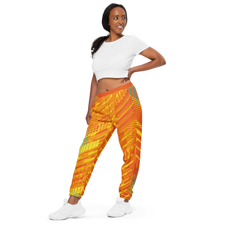 Unisex Track Pants - Orange-Yellow Lane