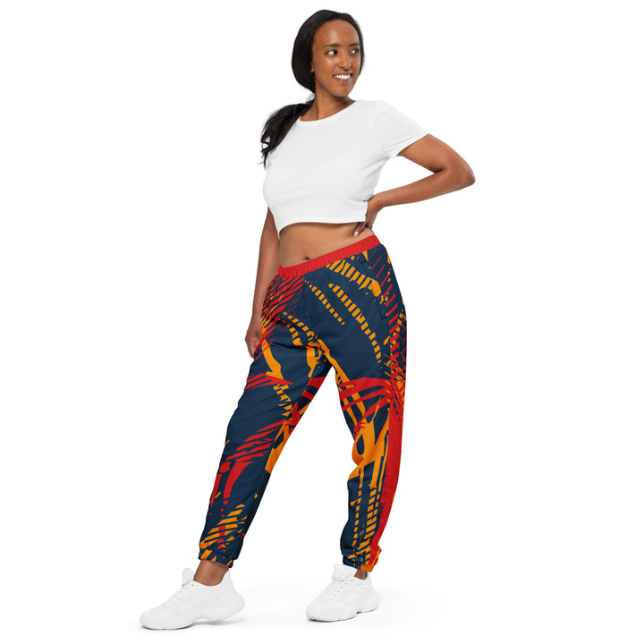 Unisex Track Pants - Blue-Orange Throw