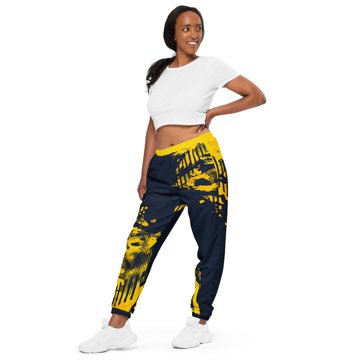 Unisex Track Pants - Blue-Yellow Rapid