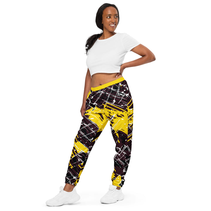 Unisex Track Pants - Brown-Yellow Map