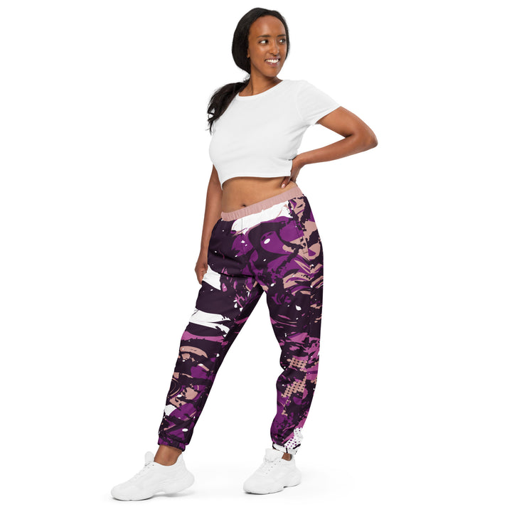 Unisex Track Pants - Purple-White Fantasy