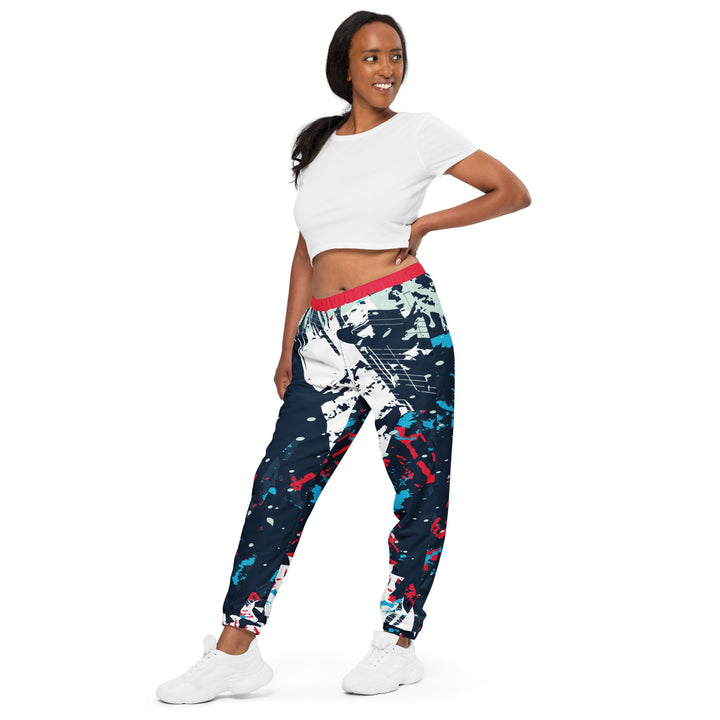 Unisex Track Pants - Blue-Red Charge