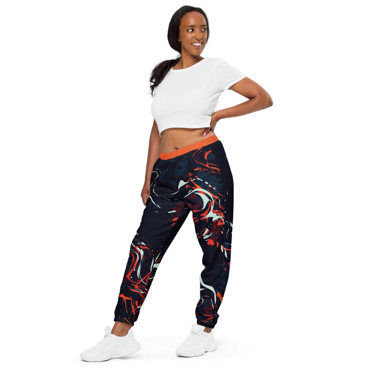 Unisex Track Pants - Black-Orange Beast