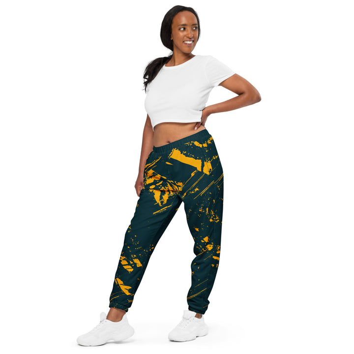 Unisex Track Pants - Blue-Yellow Comet