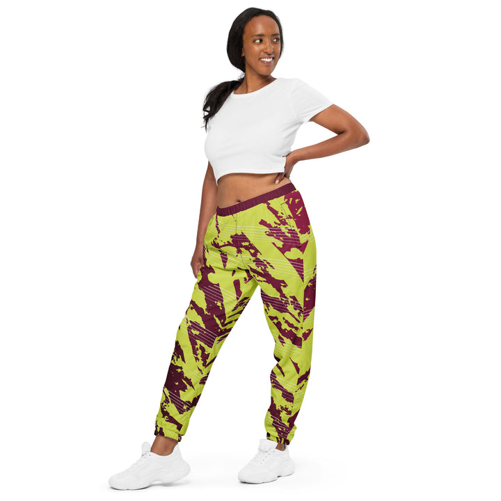 Unisex Track Pants - Red-Green Snap