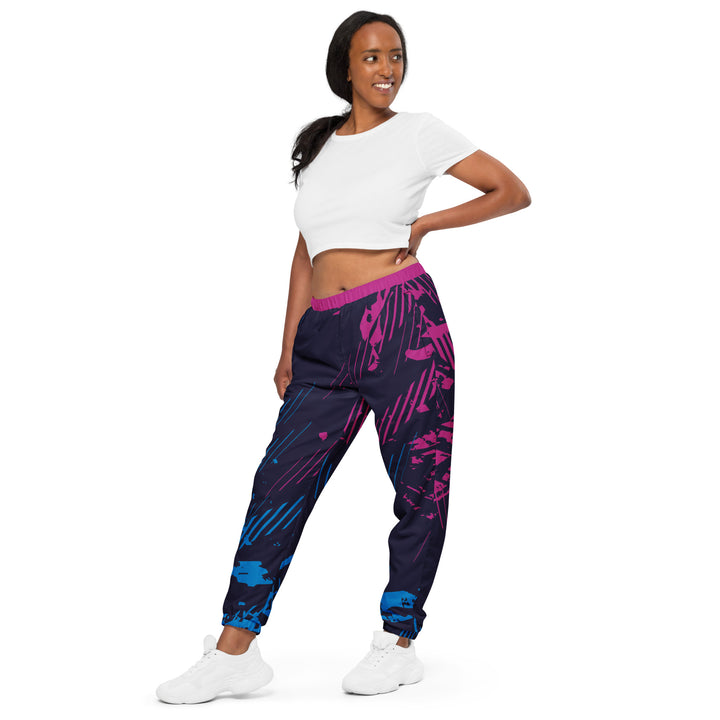 Unisex Track Pants - Blue-Pink Spot