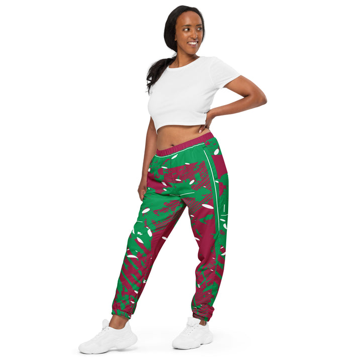 Unisex Track Pants - Red-Green Piece