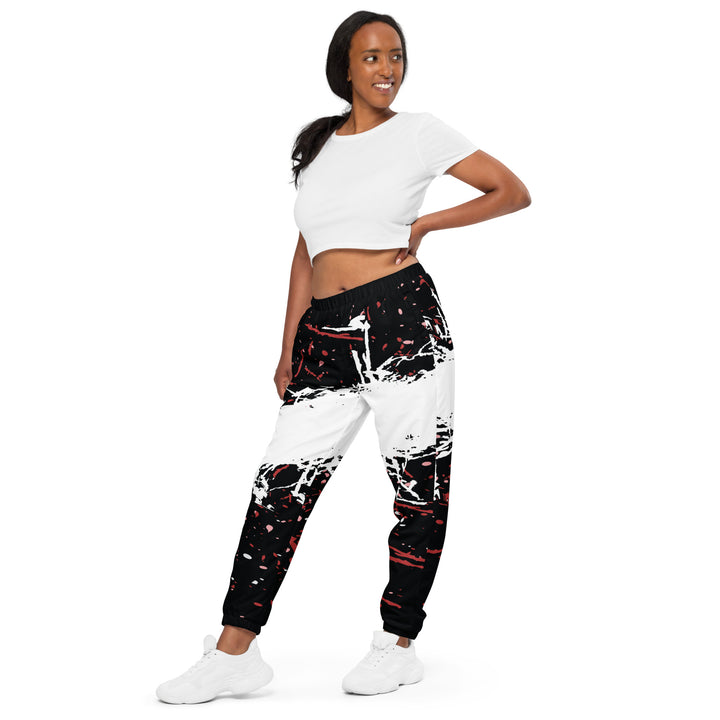 Unisex Track Pants - Black-White Touch