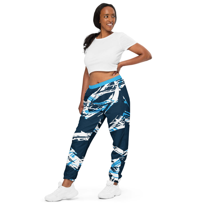 Unisex Track Pants - Blue-White Wire