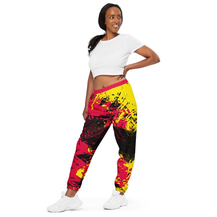 Unisex Track Pants - Red-Yellow Clutch