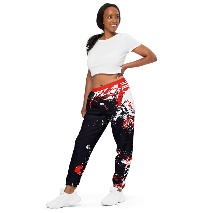 Unisex Track Pants - Black-Red Shield