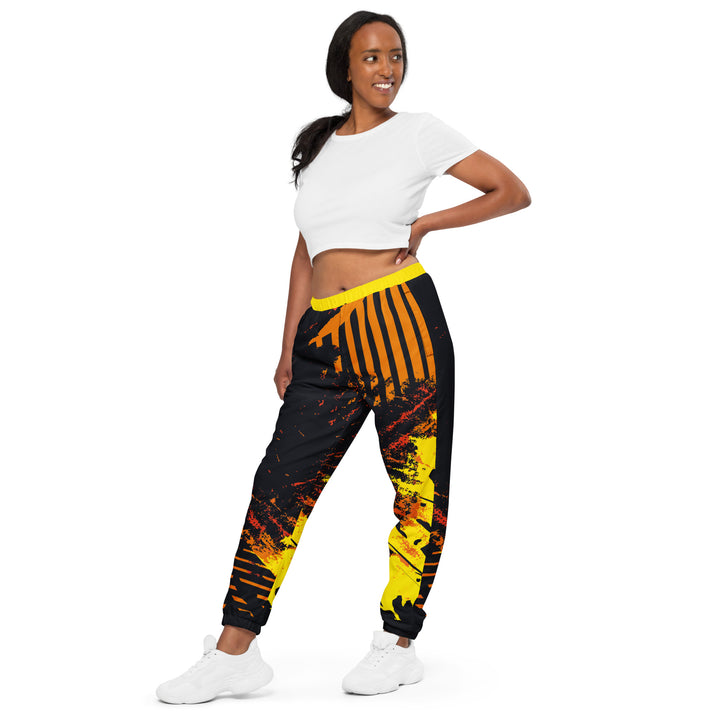 Unisex Track Pants - Black-Yellow Walk