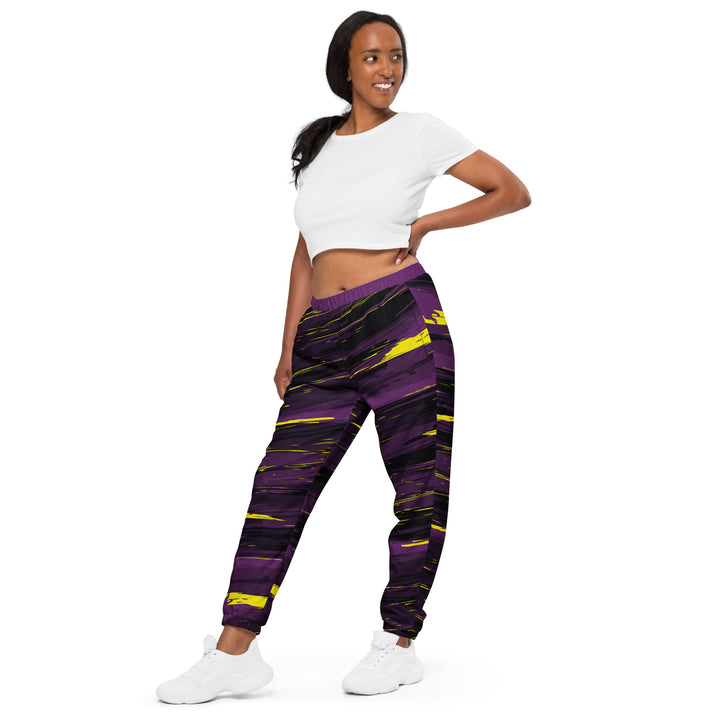 Unisex Track Pants - Purple-Yellow Rain