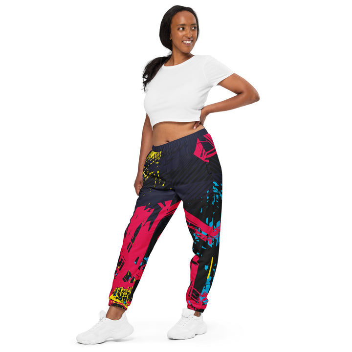 Unisex Track Pants - Grey-Pink Graffiti