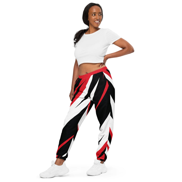 Unisex Track Pants - Black-Red Bolt