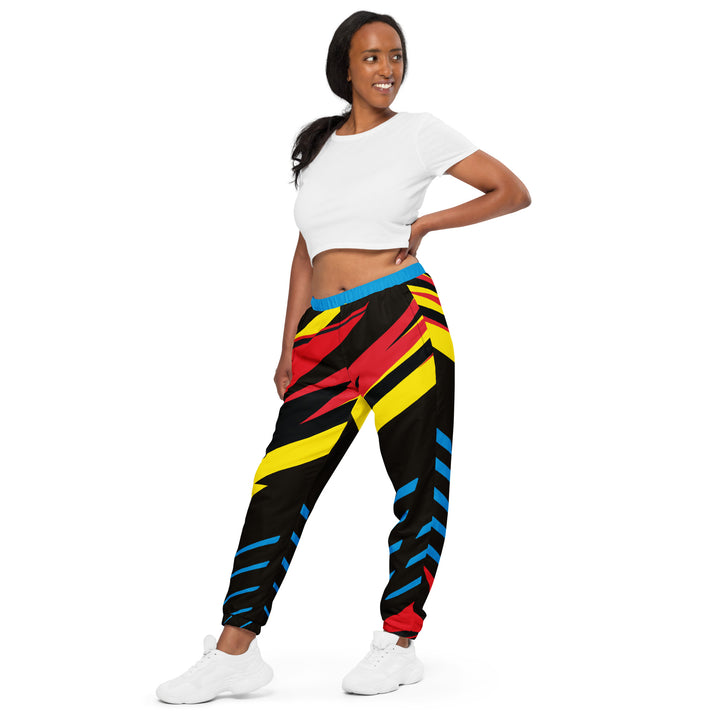 Unisex Track Pants - Black-Blue Super