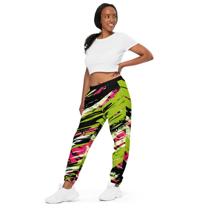 Unisex Track Pants - Black-Green Drive