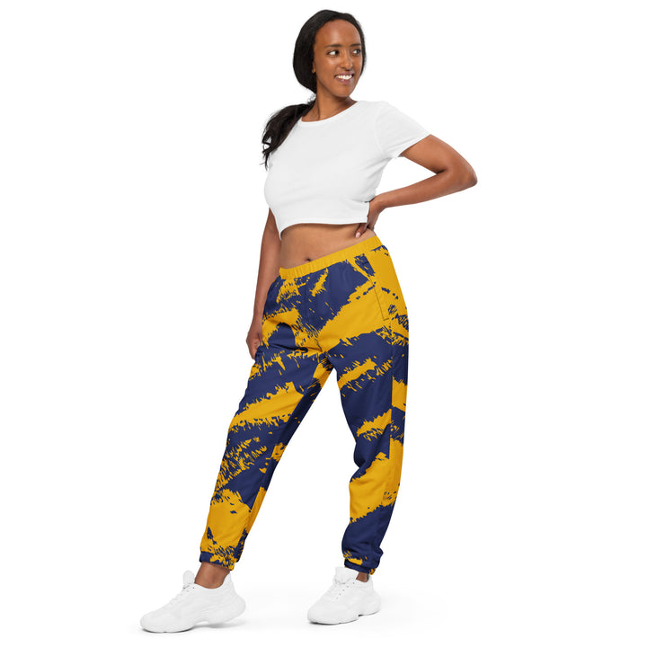 Unisex Track Pants - Purple-Yellow Brush