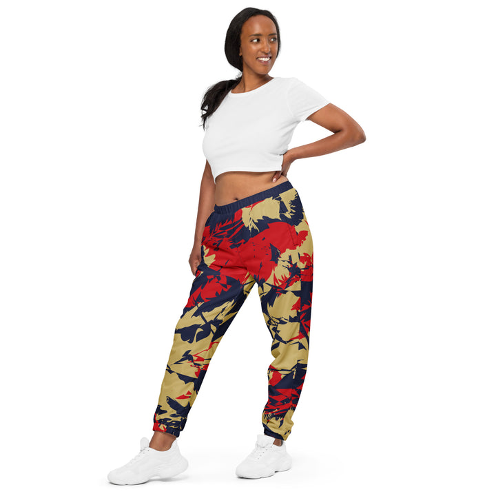 Unisex Track Pants - Beige-Red Delusion