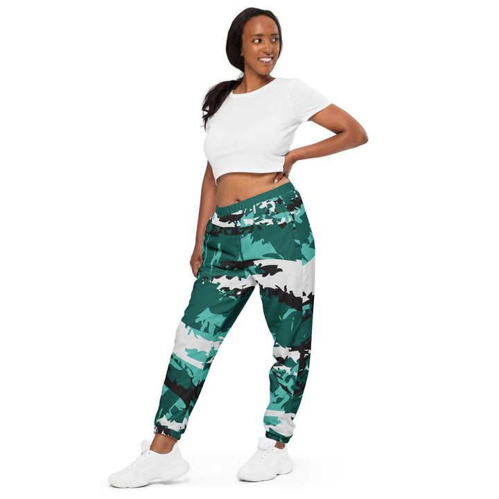 Unisex Track Pants - Green-White Camouflage