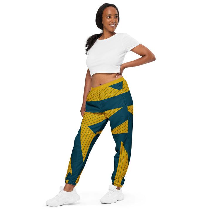 Unisex Track Pants - Blue-Yellow Triangle
