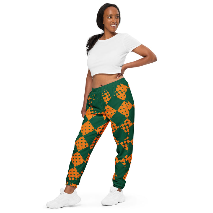 Unisex Track Pants - Green-Orange Card
