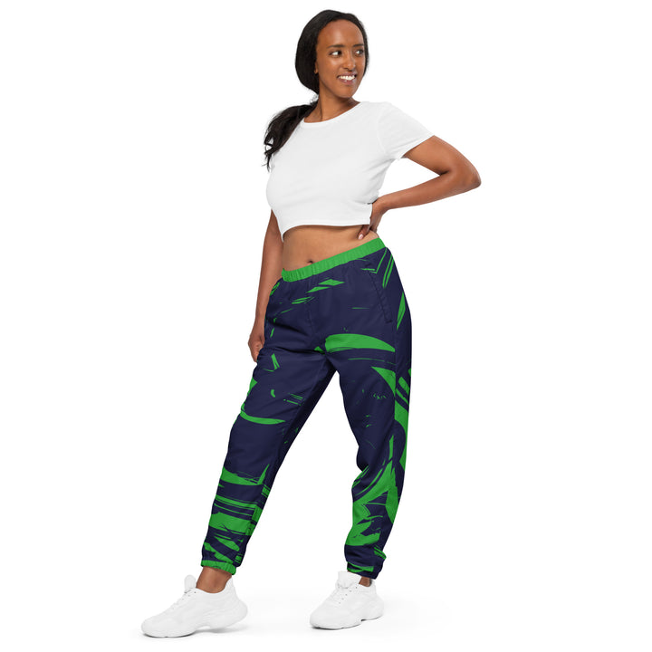 Unisex Track Pants - Blue-Green Curl