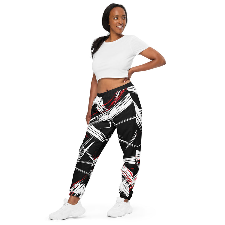 Unisex Track Pants - Black-White Chaos