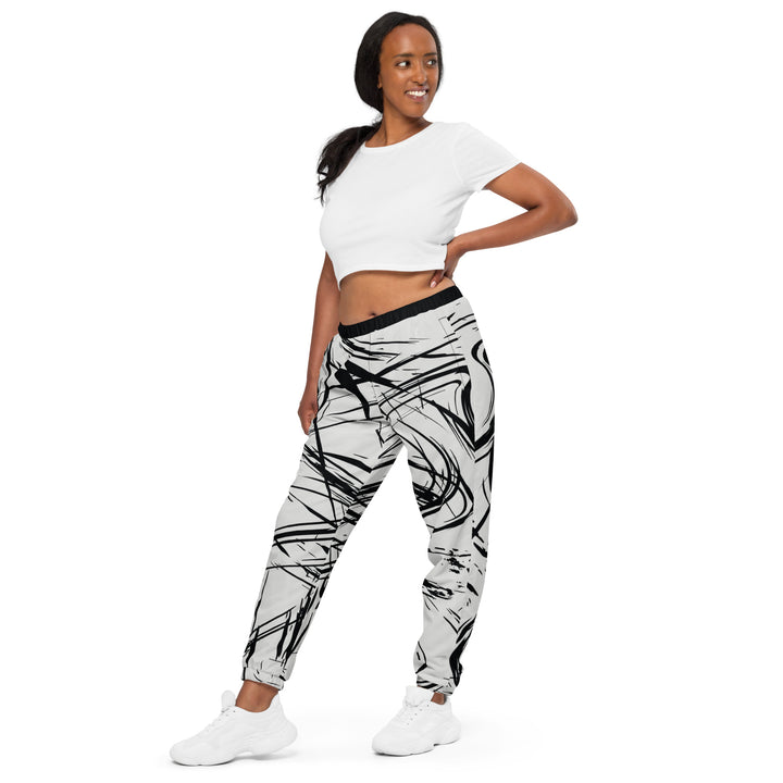 Unisex Track Pants - Grey-Black Strings