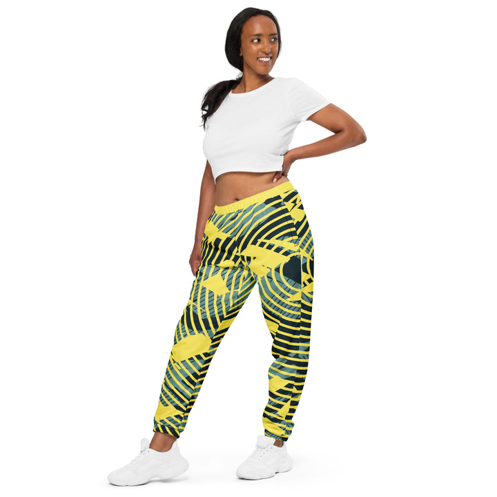 Unisex Track Pants - Yellow-Green Circle