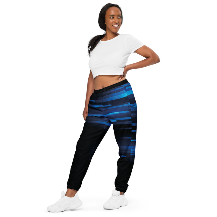 Unisex Track Pants - Black-Blue Speed