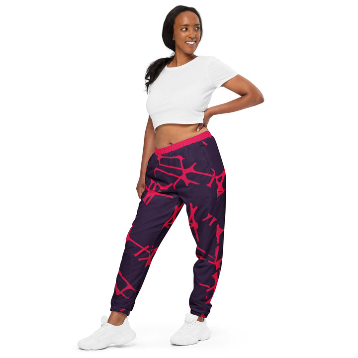 Unisex Track Pants - Purple-Red Wire