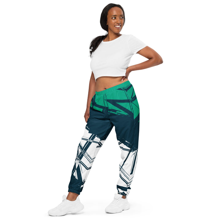 Unisex Track Pants - Blue-White Lock