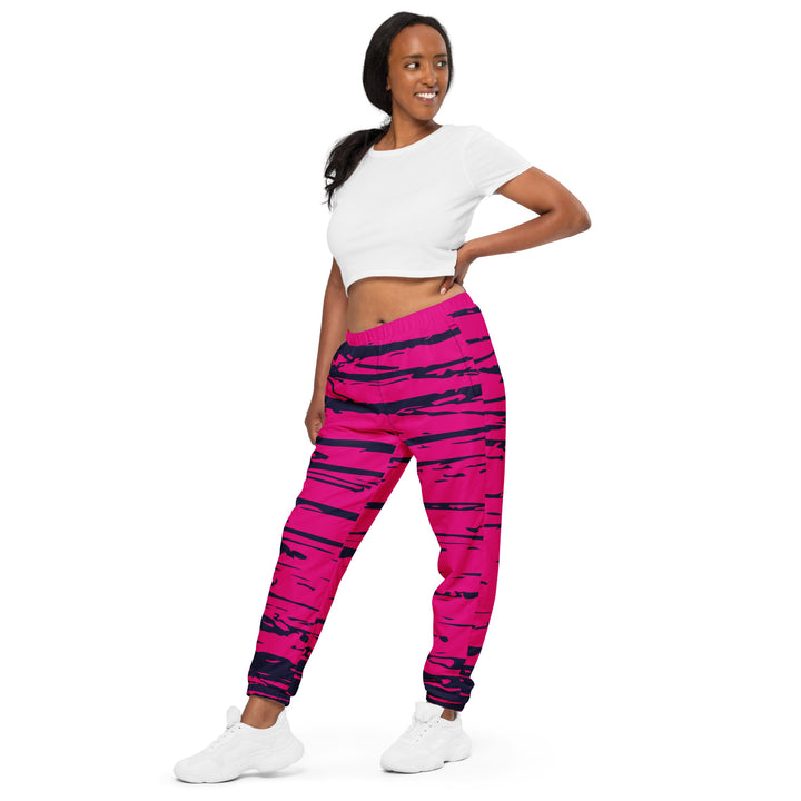 Unisex Track Pants - Pink-Black Layer